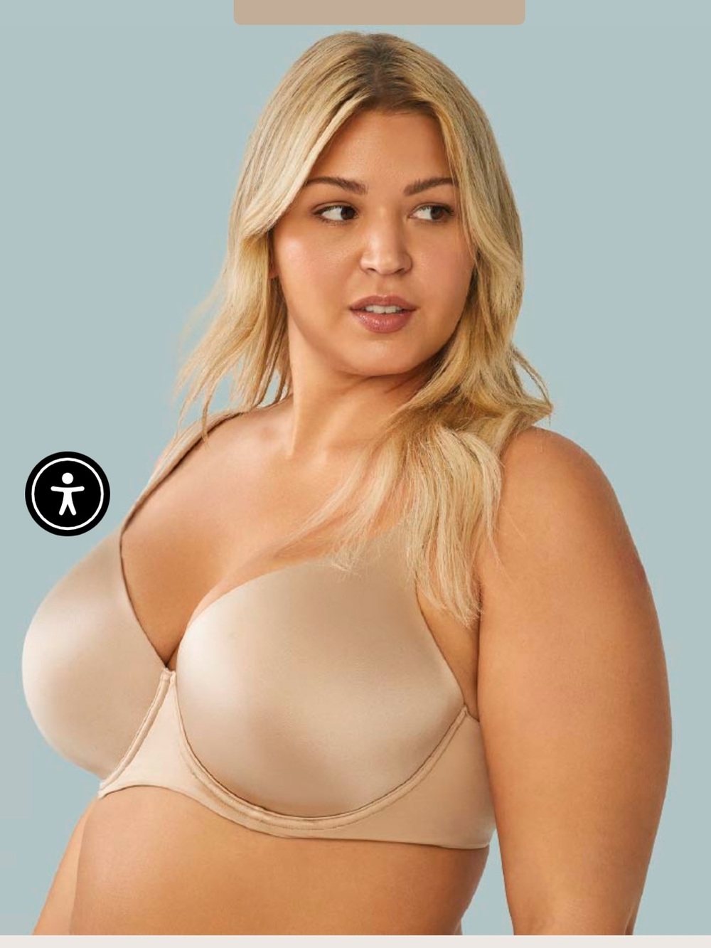 dreamfit bra t shirt underwire 46DD nude tan beige